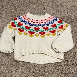 Colorful Heart Pattern Sweater